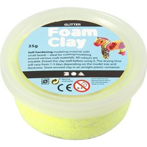 Foam Clay Glitter, 35 gram, geel