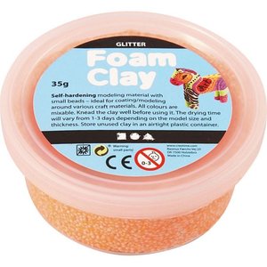 Foam Clay Glitter, 35 gram, oranje