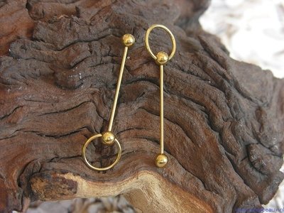Nietstift met afneembare bol, 48x13mm, goud