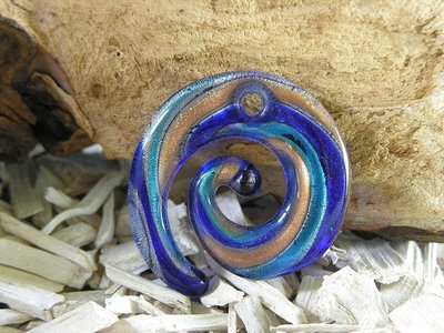 Spiraal, 50x46mm, blauw-goud