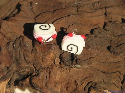 Cake, 17mm, roze/wit