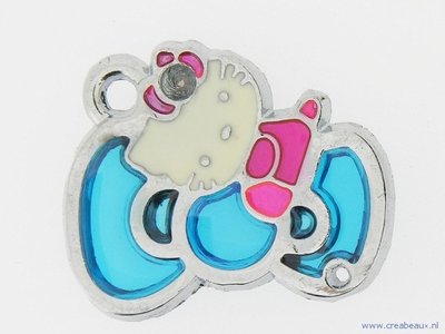 Hello Kitty, op blauwe strik