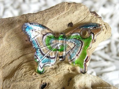 Vlinder Italian Style, 62x40mm, blauw-groen