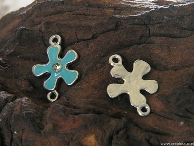 Bloem met epoxy, 23x17mm, lichtblauw