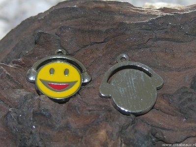 Smiley, 25x25mm, geel-rood