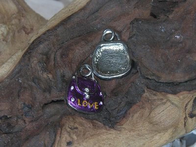 Tasje, 17x14mm, lila