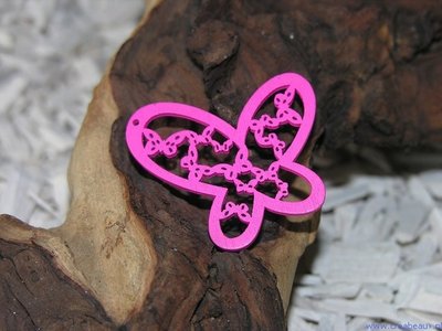 Vlinder, 43x47mm, roze