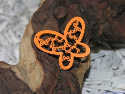 Vlinder, 43x47mm, oranje