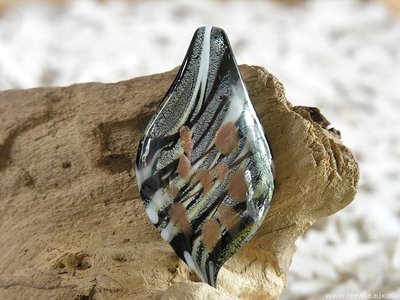 Bladvorm, 61x36mm, zwart-zilverkleur