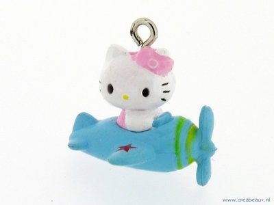 Hello Kitty, blauw vliegtuig