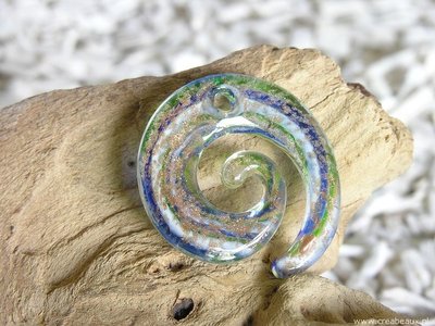 Spiraal, 50x46mm, blauw-groen (2)