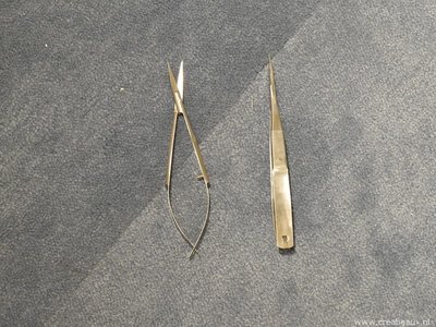 Pincetschaar recht, 12cm, zilverkleur