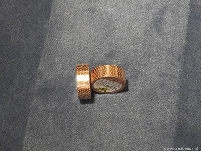 Washi tape hotfoil rose goud, 15mm, strepen
