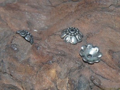 Kralenkapje bloem, 10x10mm, zilverkleur