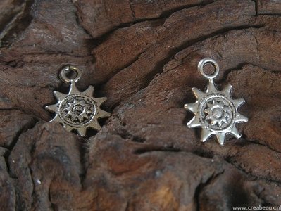 Zon, 10x10mm, zilverkleur