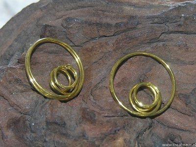 Ring om kralen tussen te klemmen, 22x24mm, goudkleur