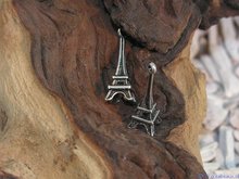 Eiffeltoren, 22x7mm, antiek zilver