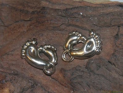 Voetjes, 20x14mm, zilverkleur