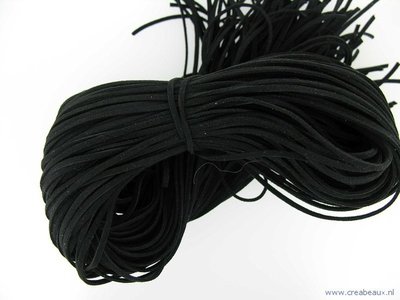 Veter imit. suede, 3mm, zwart