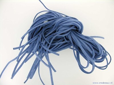 Veter imit. suede, 3mm, blauw