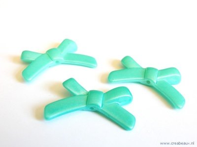 Strik, 33x21mm, licht turquoise