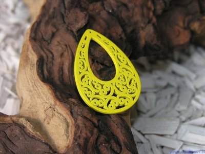 Druppel, 50x36mm, geel