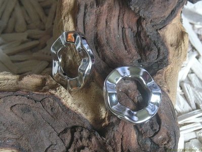 Ring golvend, 29x29mm, zilverkleur