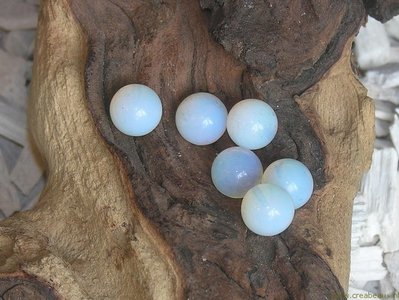 Natuursteen met halfgeboord gat, 10mm, Opalite