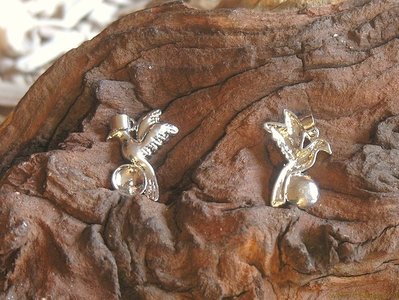 Vogel met pin 0,8mm, 26x16mm, zilverkleur