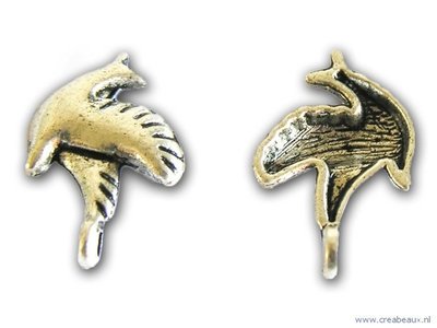 Vredesduif, 19x13mm, zilverkleurig