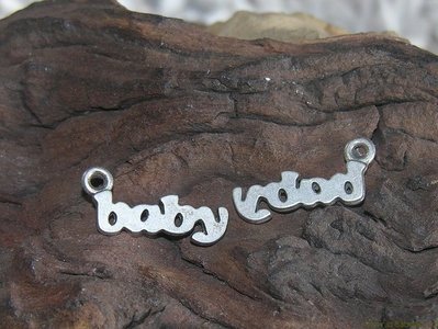 Baby, 23x7mm, zilverkleur