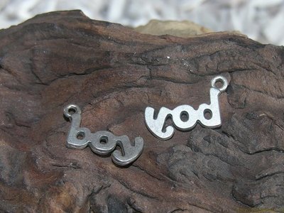 Boy, 23x10mm, zilverkleur