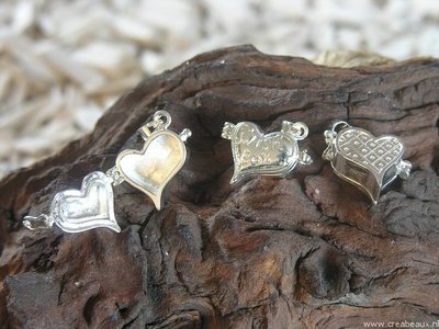Wensdoos hart, 21x17mm, zilverkleur