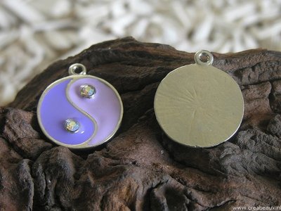 Ying-yang, 27x32mm, lila-paars