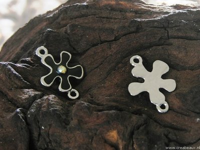 Bloem met epoxy, 23x17mm, zwart