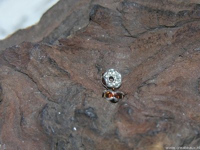 Spacer met kristal, 06mm, zilverkleur-topaas