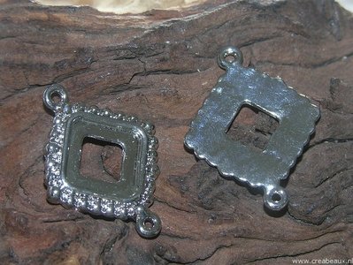 Tussenstuk, 36x28mm, zilverkleur