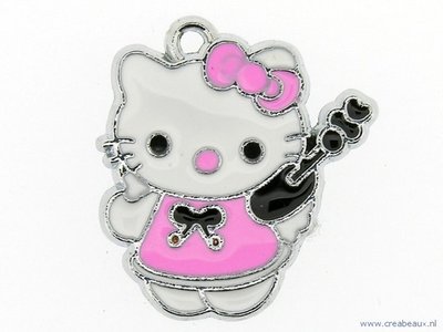 Hello Kitty, roze jurk met gitaar