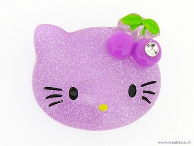 Hello Kitty, paars kopje met glitter