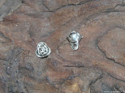 Hanger bloem, 7x9mm, zilverkleur