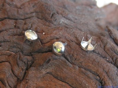 Studs rond, 6mm, nikkelkleur