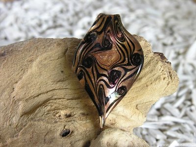 Bladvorm, 61x36mm, koperkleur-zwart