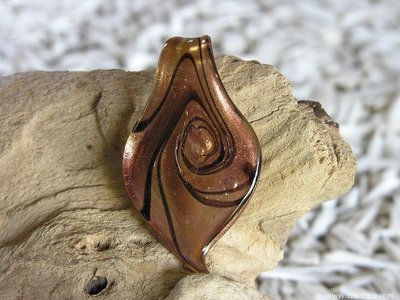 Bladvorm, 61x36mm, goudkleur-bruin