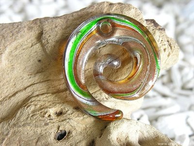 Spiraal, 50x46mm, groen-goudkleur