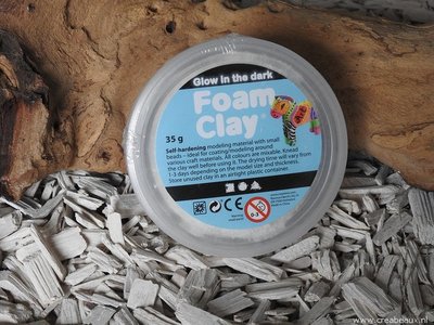 Foam Clay Glow in the dark, 35 gram, wit