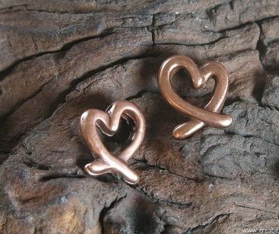 Hart, 17x15mm, bronskleur