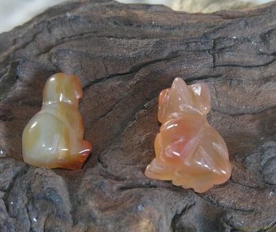 Hond, 21x16mm, orange selenite