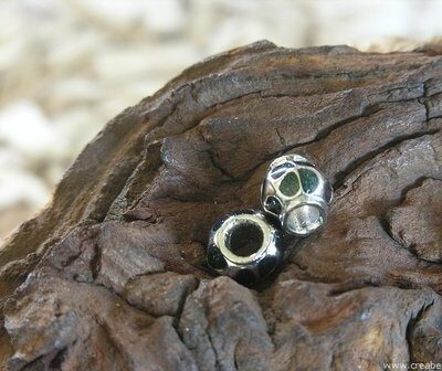 Pandora kraal met epoxy, 14x11mm, zwart