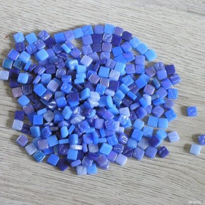 Glasmozaiek mix, 08x08mm, blauw
